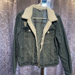 Blue jean bomber jacket